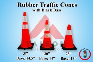 Rubber-Traffic-Cones-with-Black-Base